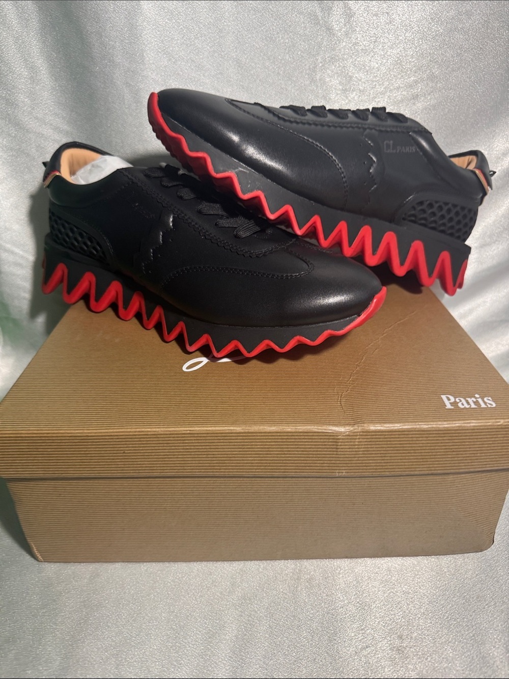 Christian Louboutin Loubishark Sneakers in Black Leather🔥New! Size: 12 - Picture 3 of 12